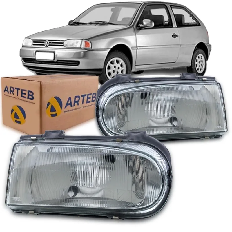 0160182 Farol Original Gol Parati Saveiro G2 Bola 1995 A 1999 Lado Direito Foco Simples Cromado