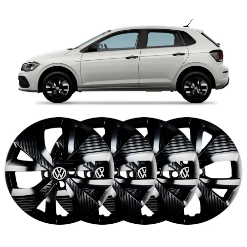 Calota Polo Track 2021 A 2024 Roda Aro 15 Preta