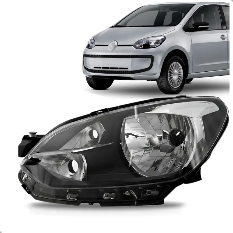 Farol Up 2014 A 2016 Lado Esquerdo Masc Negra Com Friso Preto (sem Drl)