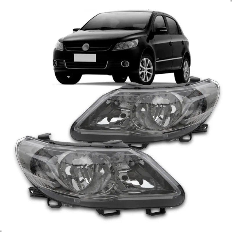 PAR FAROL GOL SAVEIRO VOYAGE G5 GV 2009 A 2012 FOCO DUPLO FUMê COM CÚPULA TELA ORIGINAL ARTEB