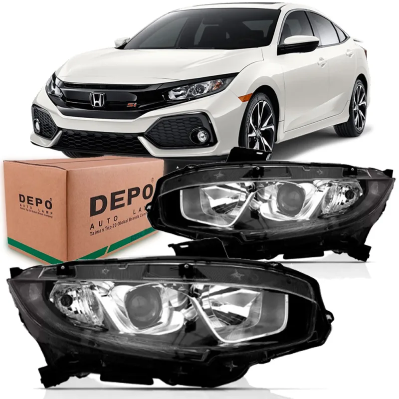 (r27247) (c055835)farol Civic 2017 A 2021 Lado Esquerdo Regulador Eletrico Com Projetor E Led