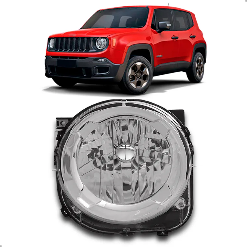 Farol Original Renegade 2015 A 2022 Lado Esquerdo Sem Led E Sem Xenon