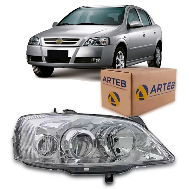 0160818 Farol Original Astra 2003 A 2012 Lado Direito Com Motor Reg. Eletrica