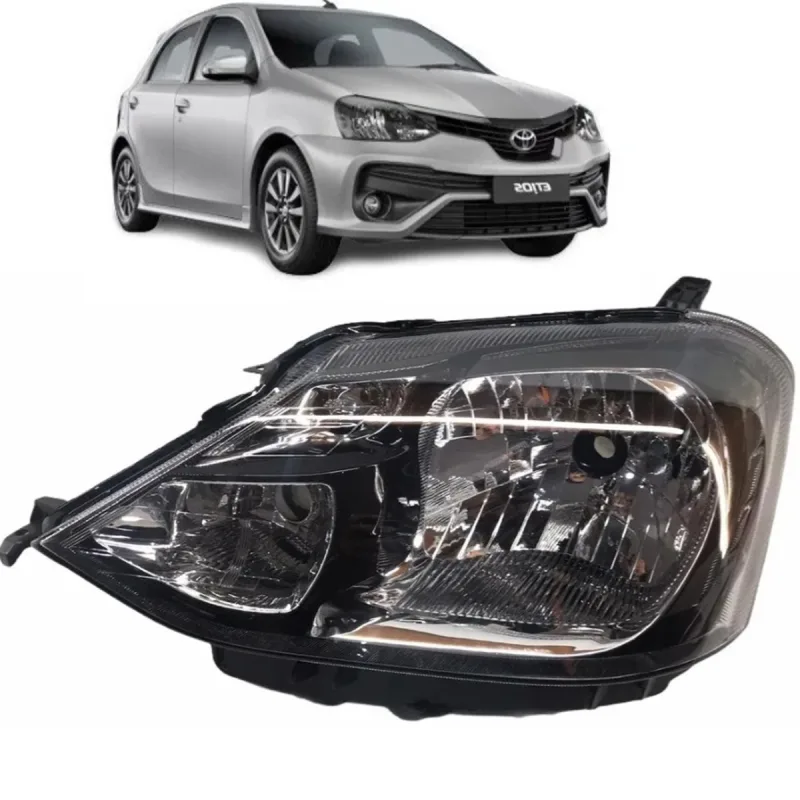 Farol Etios 2019 A 2022 Lado Esquerdo Masc Negra(c60881)  (r29079)