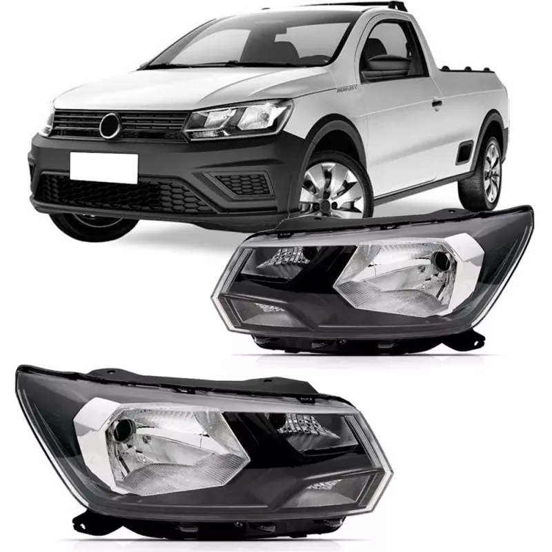 Farol Saveiro G7 2017 A 2018 Gol Voyage G8 2019 A 2022 Lado Esquerdo Com Friso Preto (r31069)