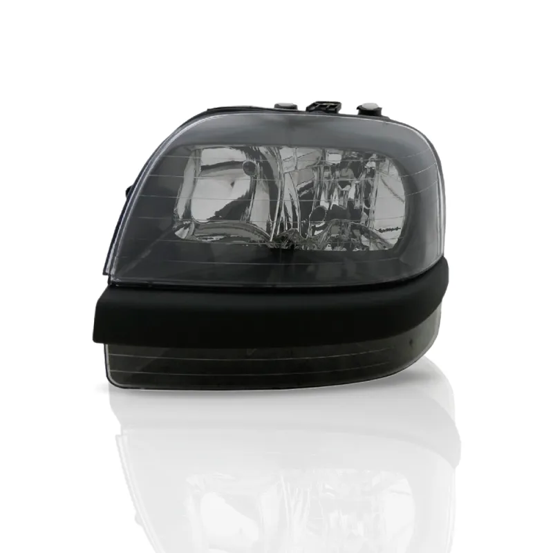 Farol Doblo 2003 A 2008 Lado Direito Masc Negra Com Auxiliar (r15050)