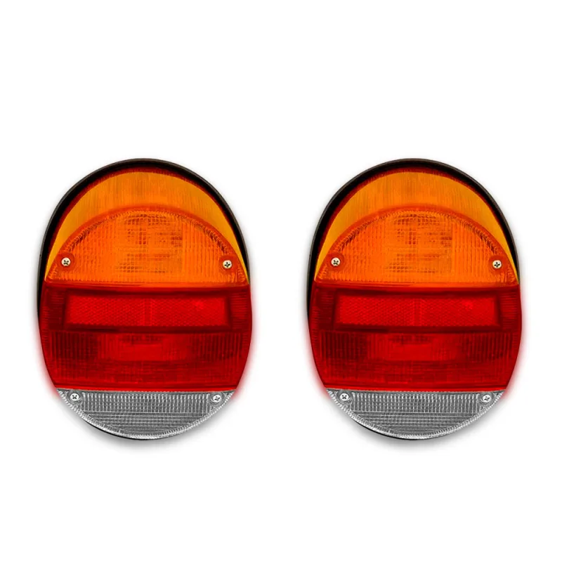 PAR LANTERNA TRASEIRA FUSCA 1980 A 1996 TRICOLOR