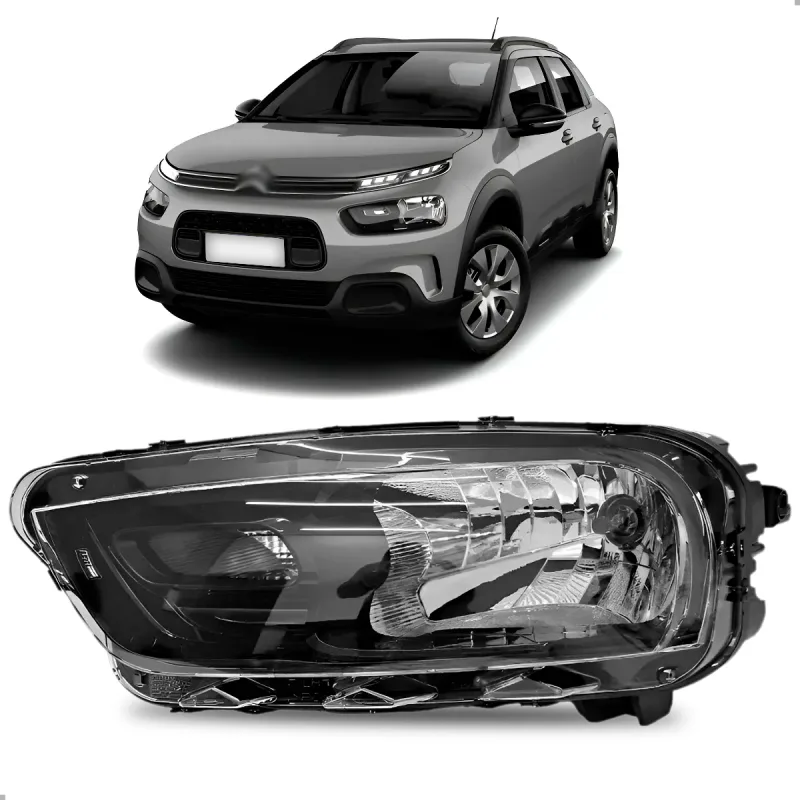 Farol Original Citroen C4 Cactus 2023 A 2024 Lado Esquerdo Mascara Negra