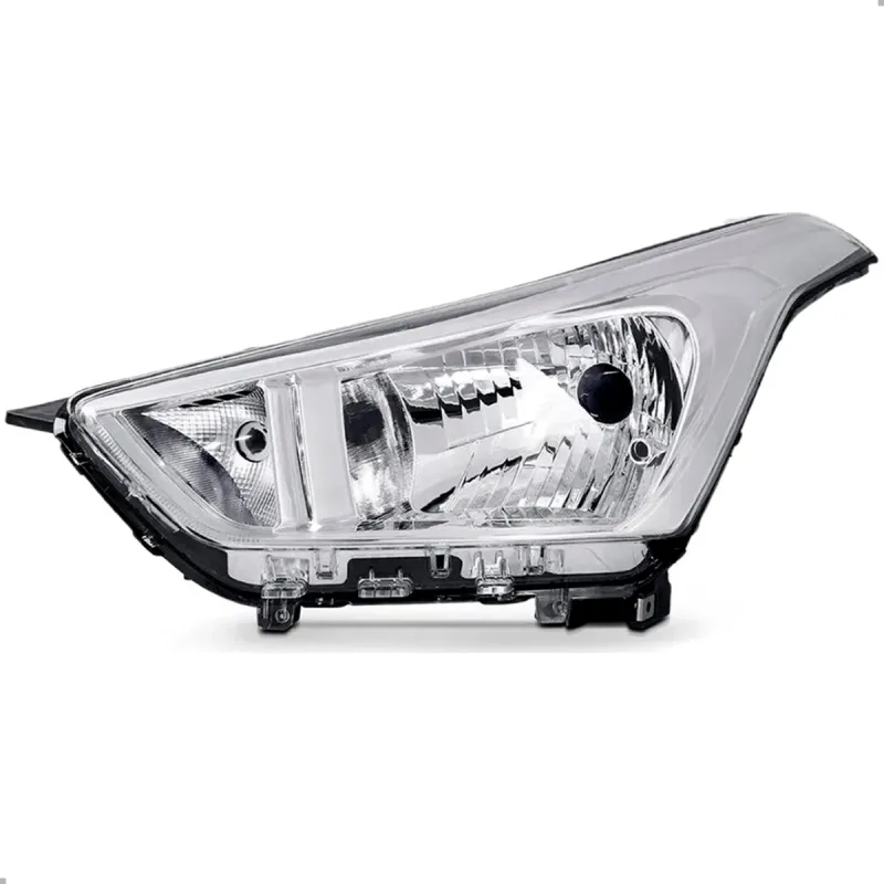 0161033 Farol Original Creta 2017 A 2021 Lado Esquerdo Cromado Regulador Manual
