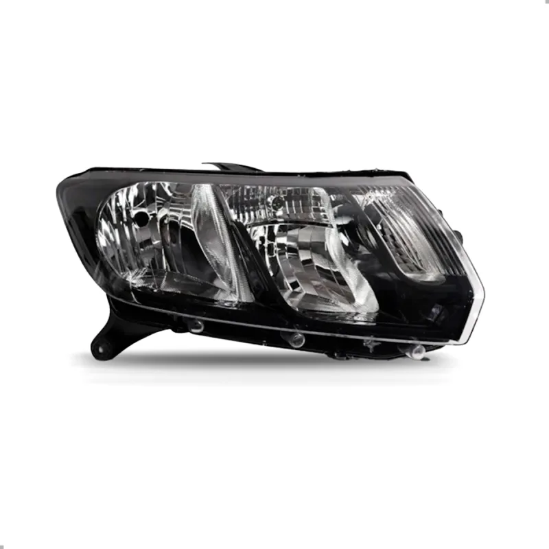 0161000 Farol Original Sandero Stepway 2015 A 2018 Lado Direito Foco Duplo Mascara Negra