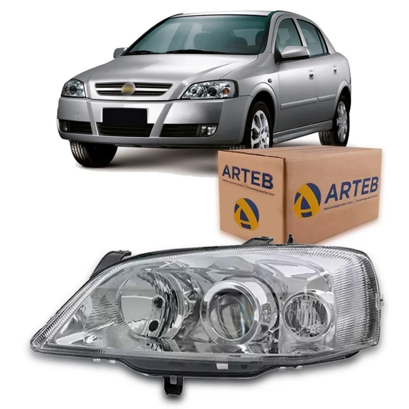 0160817 Farol Original Astra 2003 A 2012 Lado Esquerdo Com Motor Reg. Eletrica