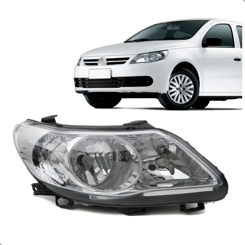 Farol Original Gol Saveiro Voyage G5 2009 A 2012 Lado Direito Foco Duplo Cromado Cup. Tela