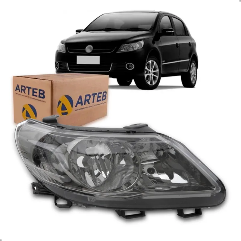 0160752 Farol Original Gol Saveiro Voyage G5 2009 A 2012 Lado Direito Foco Duplo Fume Cup. Tela