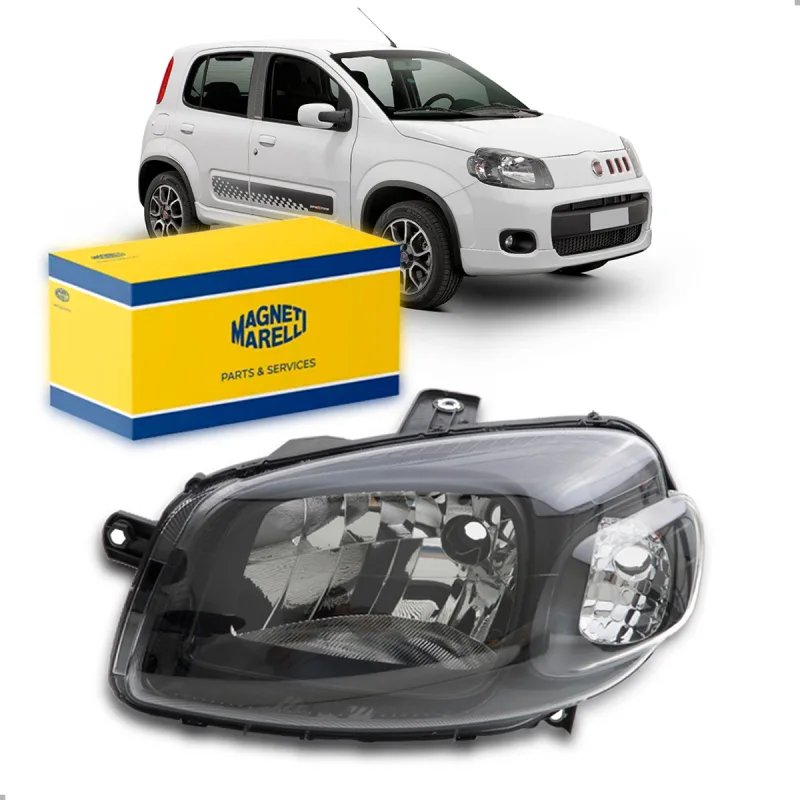 Farol Original Uno Vivace Way Sporting 2010 A 2014 Lado Esquerdo Mascara Negra