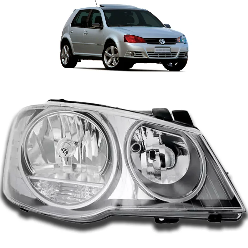 Farol Golf 2008 A 2013 Lado Direito Cromado (22552)