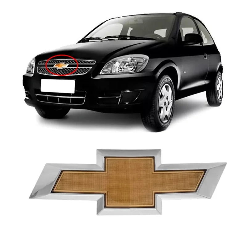Emblema Gm Grade Radiador Celta 2011 A 2016 Gravata Dourada