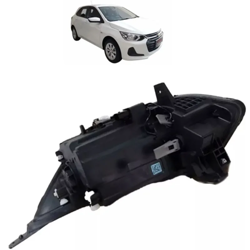 Farol Onix Hatch/plus 2020 A 2022 Lado Esquerdo Cromado Regulador Manual Sem Led (r31765)(c071592)
