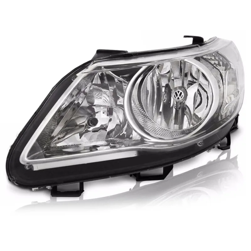 0160713 Farol Original Gol Saveiro Voyage G5 2009 A 2012 Lado Esquerdo Foco Duplo Cromado Cup. Vw