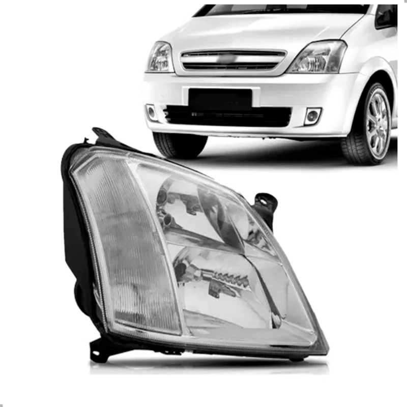 Farol Original Meriva 2003 A 2012 Lado Direito Cromado Manual