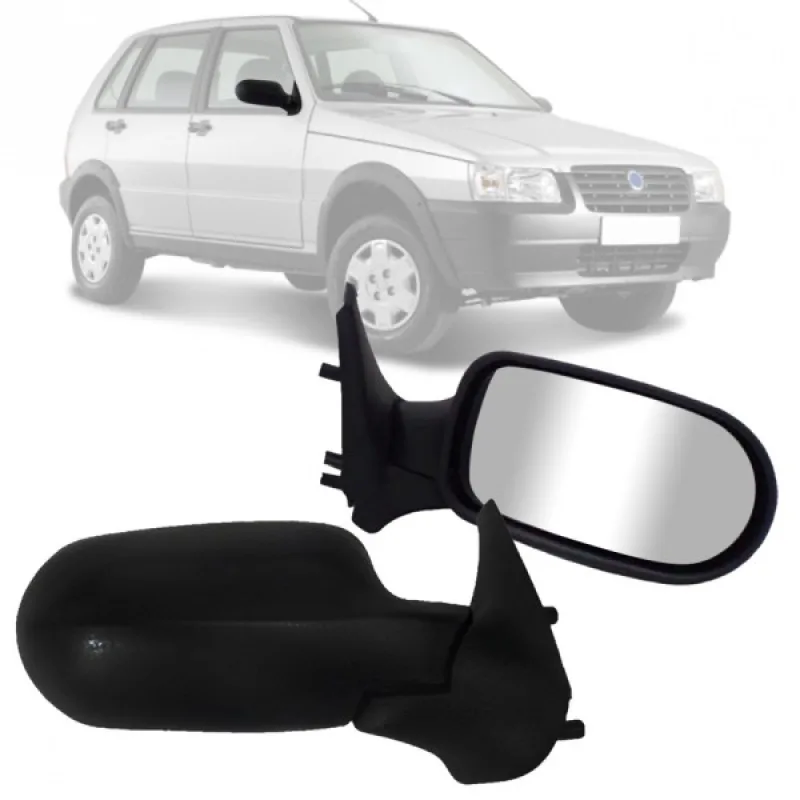 Retrovisor Uno Flex 2006 A 2008 4 Portas Lado Direito Sem Regulador