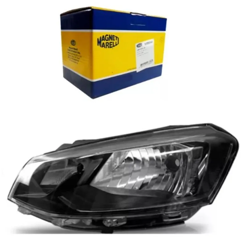 Farol Original Gol Voyage G7 2017 A 2018 Lado Esquerdo Foco Simples Mascara Negra Friso Preto