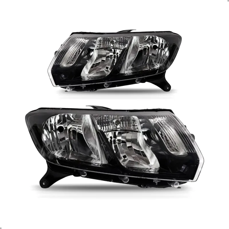 PAR FAROL SANDERO STEPWAY 2015 A 2018 FOCO DUPLO MASCARA NEGRA ORIGINAL ARTEB