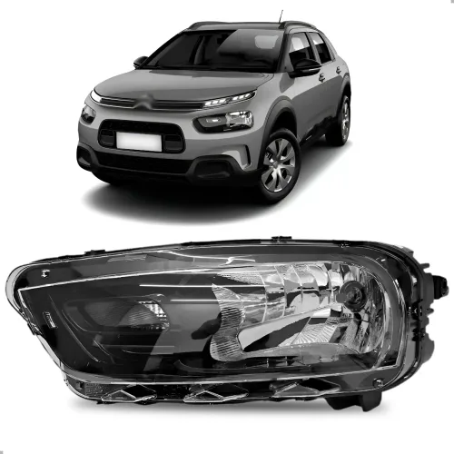 Farol Original Citroen C4 Cactus 2023 A 2024 Lado Esquerdo Mascara Negra